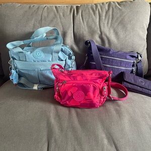 Kipling Blue, Pink & Purple Crossbody Bags Bundle
